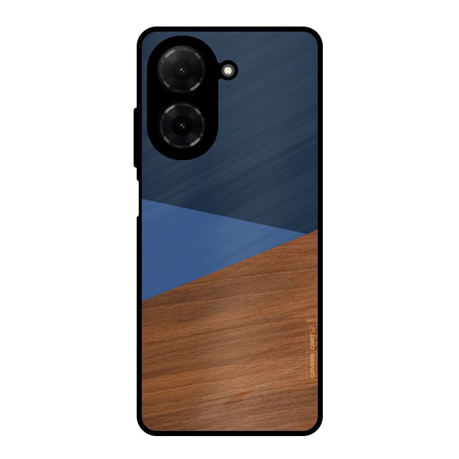 Crossed Lines Pattern Metal Back Case for Redmi A5 4G