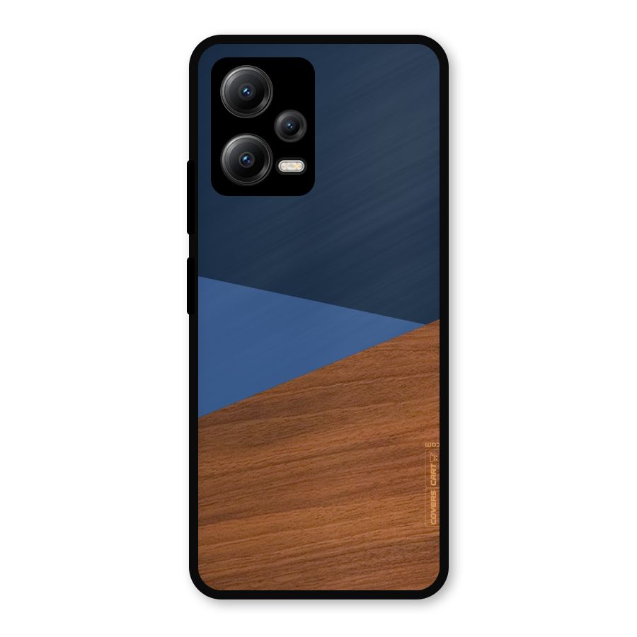 Crossed Lines Pattern Metal Back Case for Redmi Note 12 5G