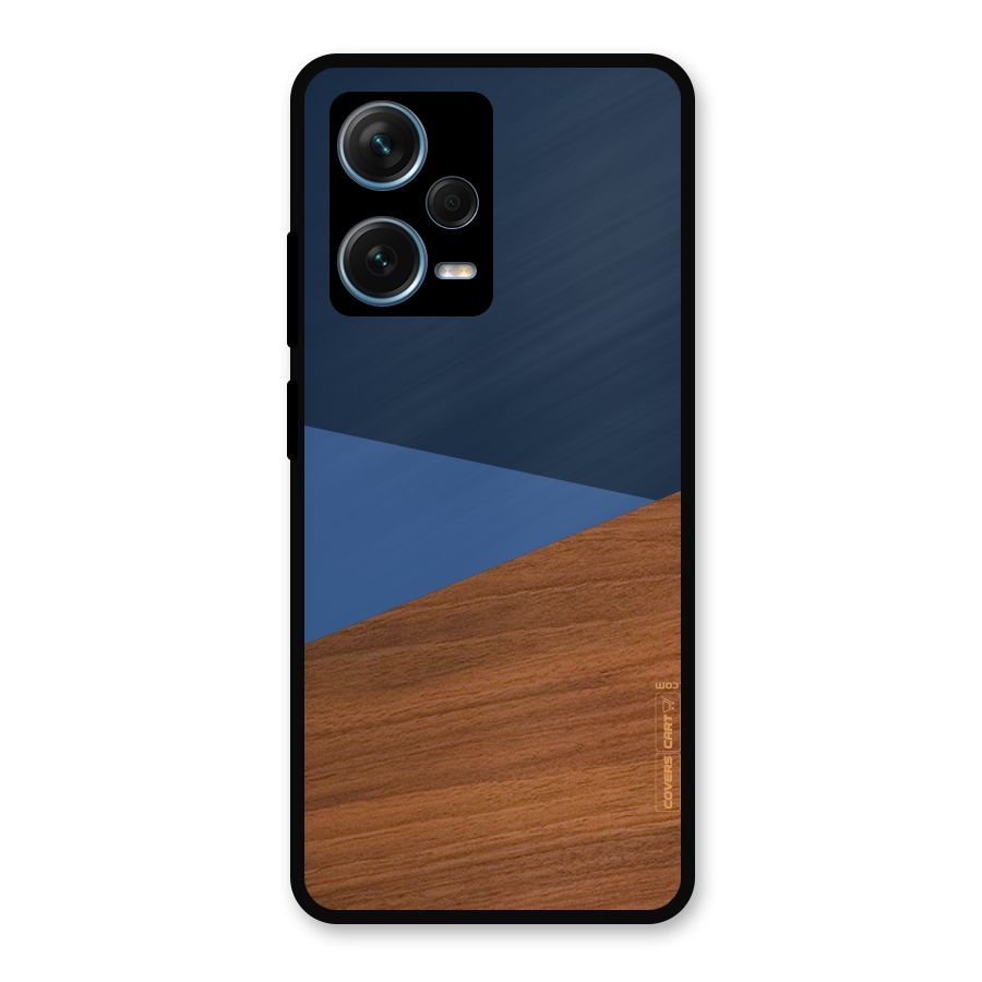 Crossed Lines Pattern Metal Back Case for Redmi Note 12 Pro Plus 5G