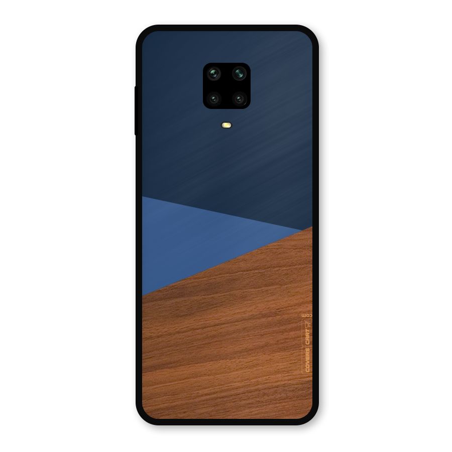 Crossed Lines Pattern Metal Back Case for Redmi Note 9 Pro