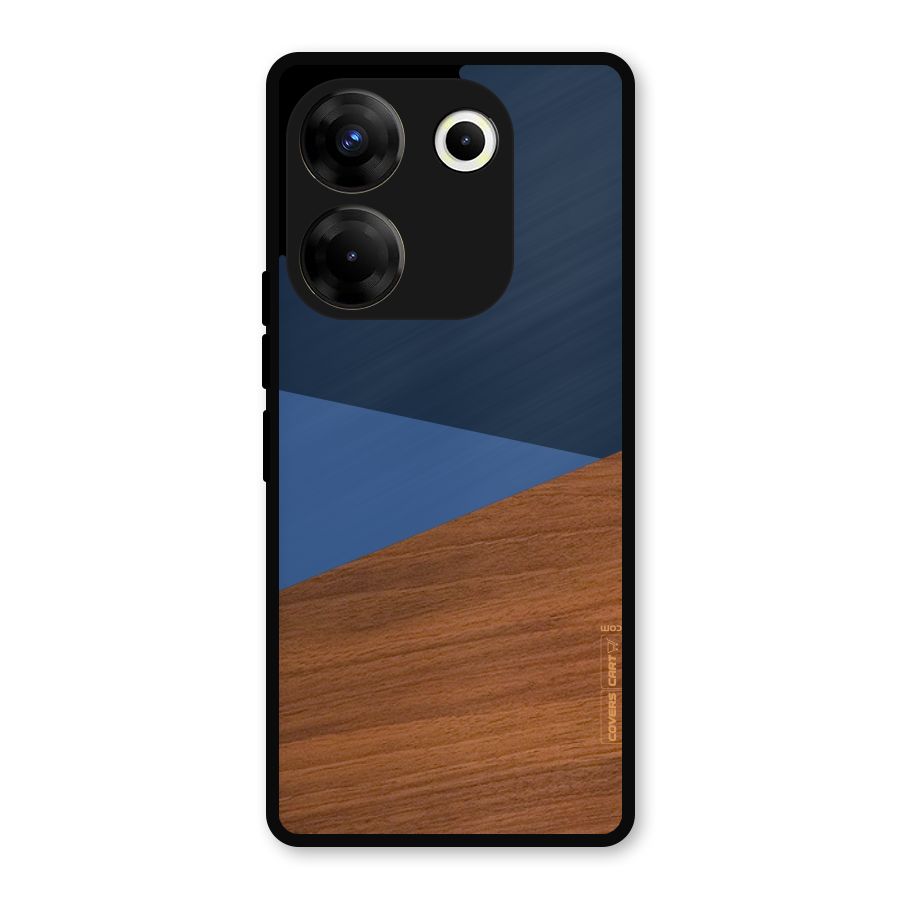 Crossed Lines Pattern Metal Back Case for Tecno Camon 20 Pro