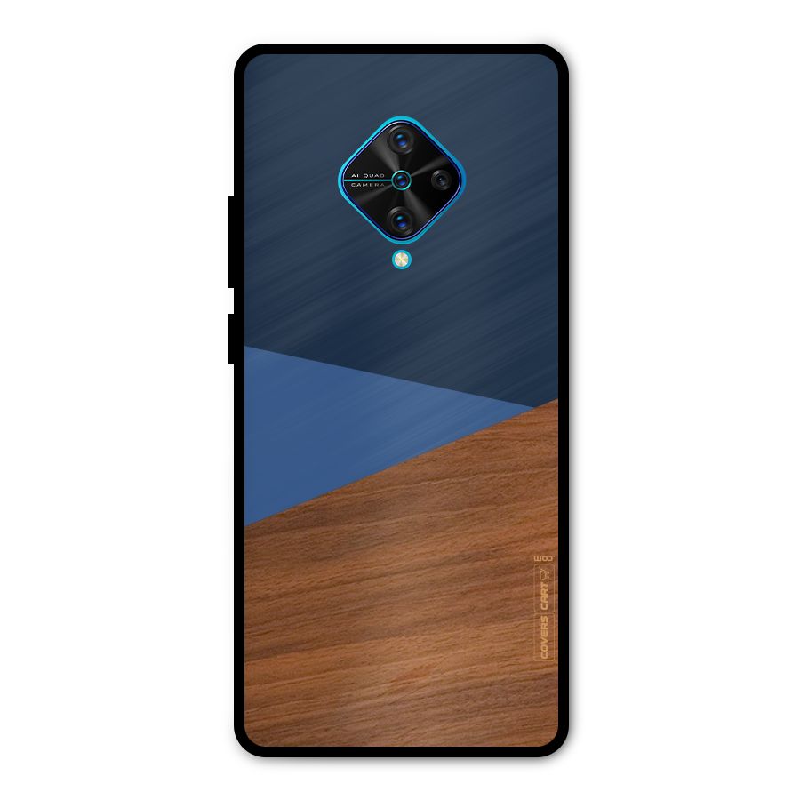Crossed Lines Pattern Metal Back Case for Vivo S1 Pro