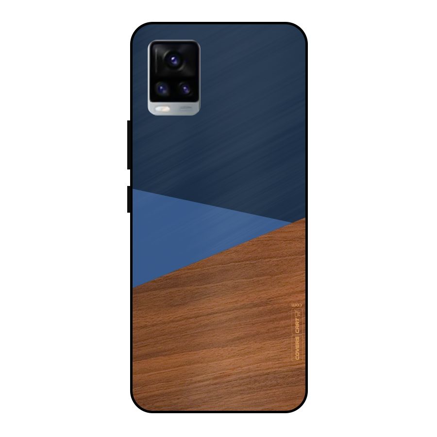Crossed Lines Pattern Metal Back Case for Vivo V20 2021