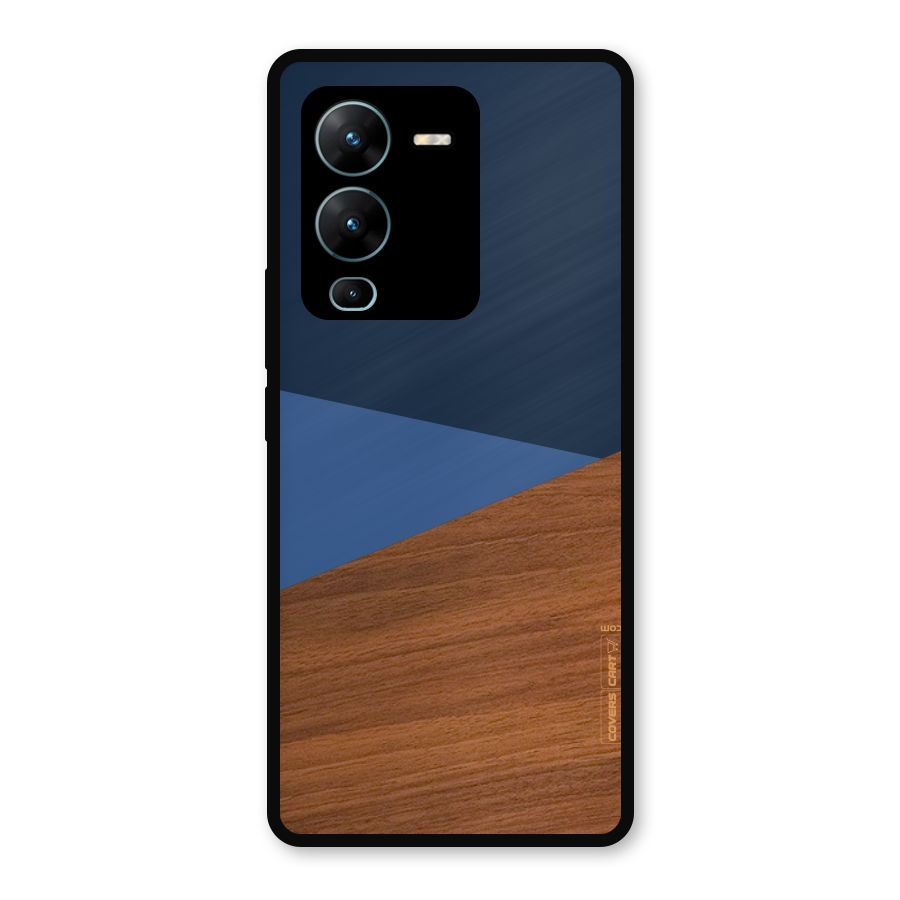 Crossed Lines Pattern Metal Back Case for Vivo V25 Pro