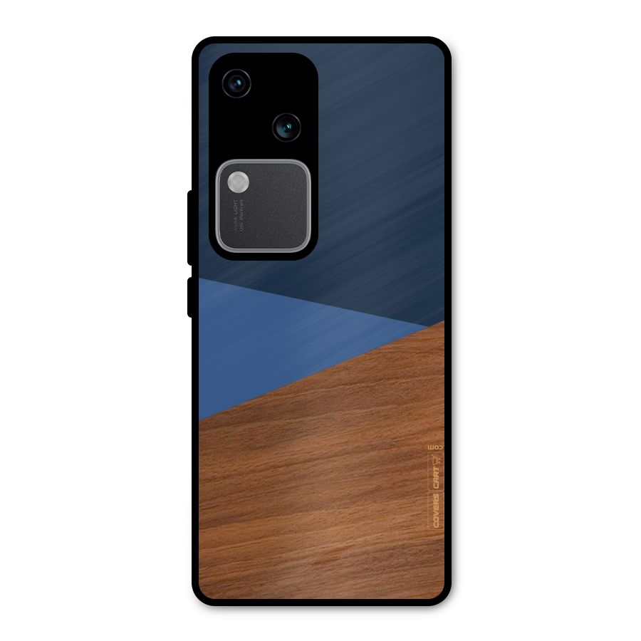 Crossed Lines Pattern Metal Back Case for Vivo V30