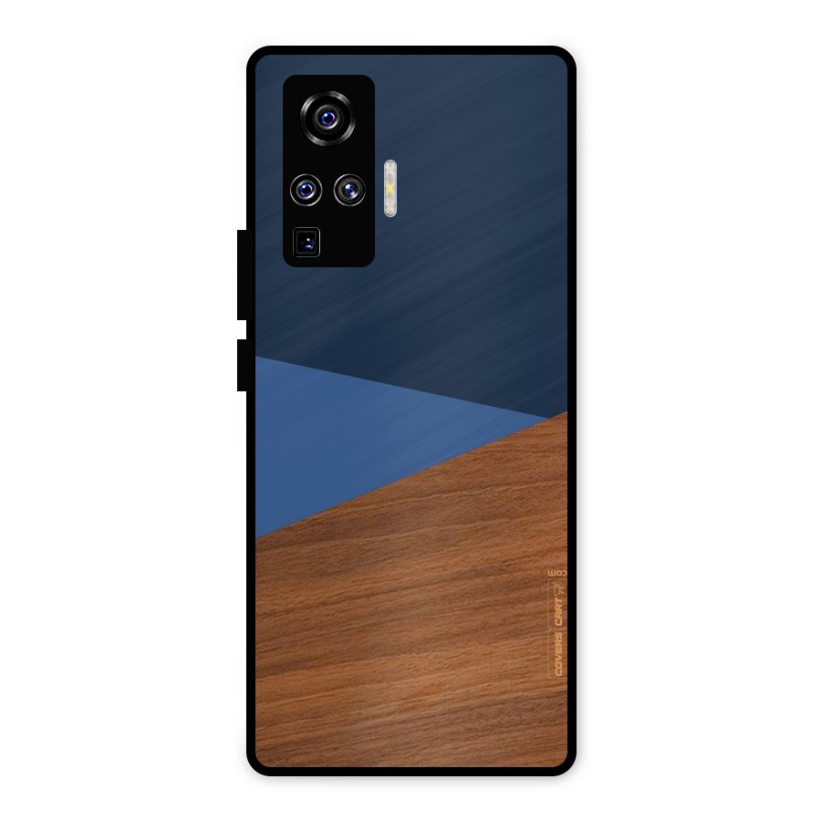 Crossed Lines Pattern Metal Back Case for Vivo X50 Pro