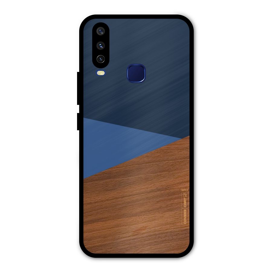 Crossed Lines Pattern Metal Back Case for Vivo Y15
