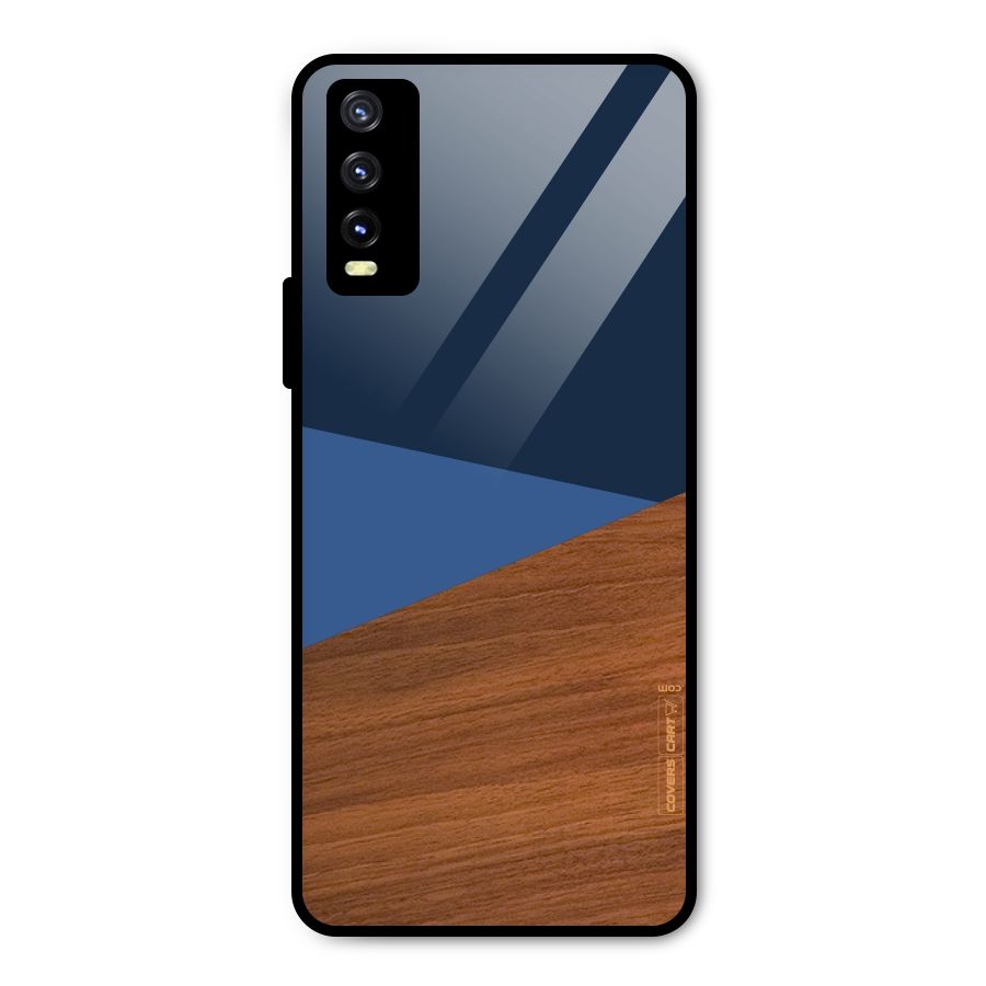 Crossed Lines Pattern Metal Back Case for Vivo Y20