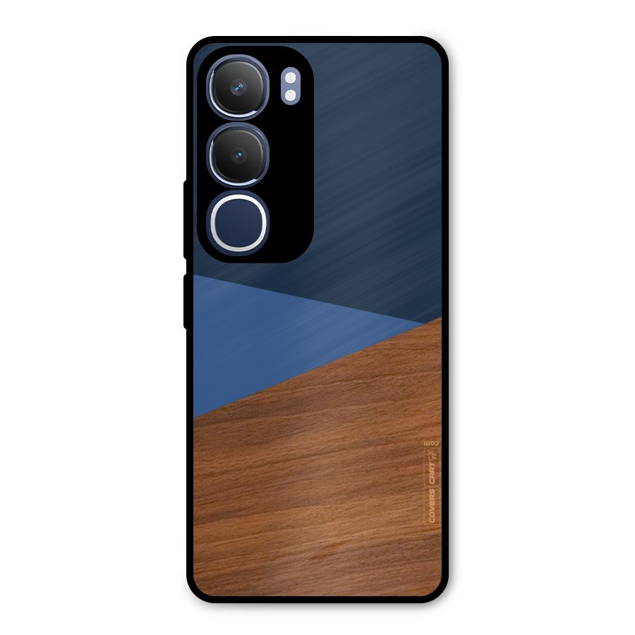Crossed Lines Pattern Metal Back Case for Vivo Y29