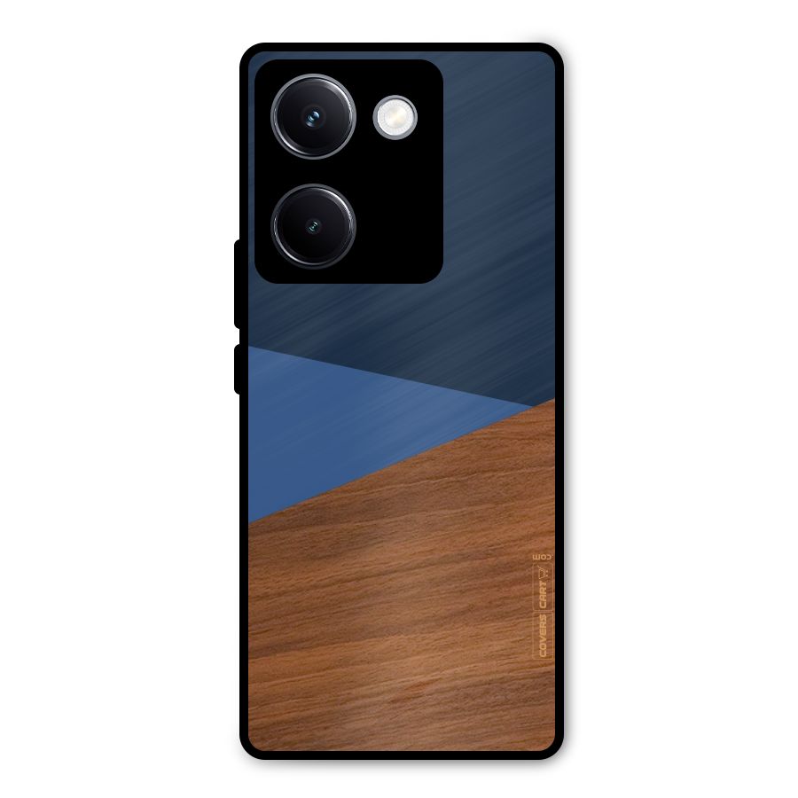 Crossed Lines Pattern Metal Back Case for Vivo Y300 Plus