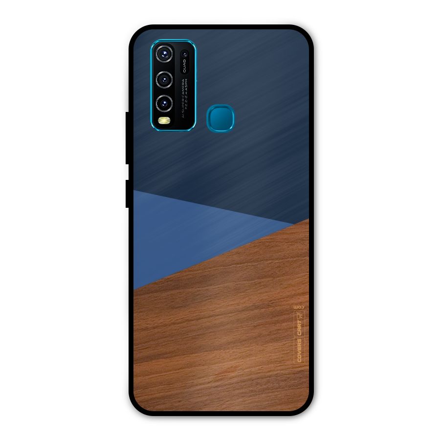 Crossed Lines Pattern Metal Back Case for Vivo Y50