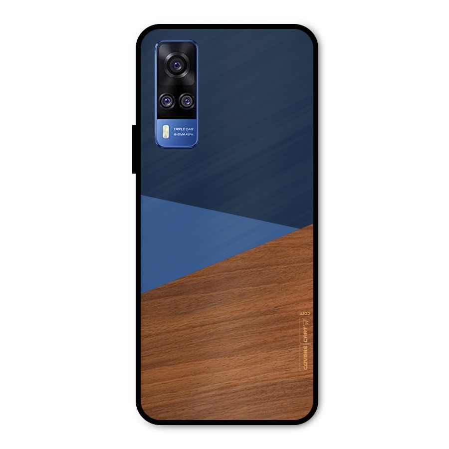 Crossed Lines Pattern Metal Back Case for Vivo Y51A