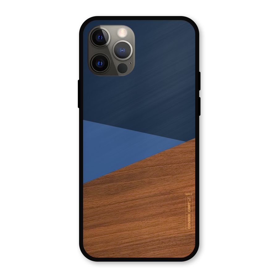 Crossed Lines Pattern Metal Back Case for iPhone 12 Pro