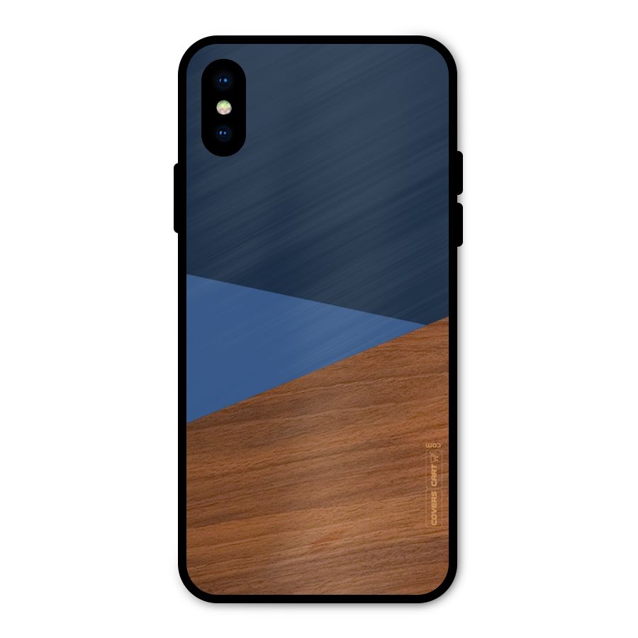 Crossed Lines Pattern Metal Back Case for iPhone X