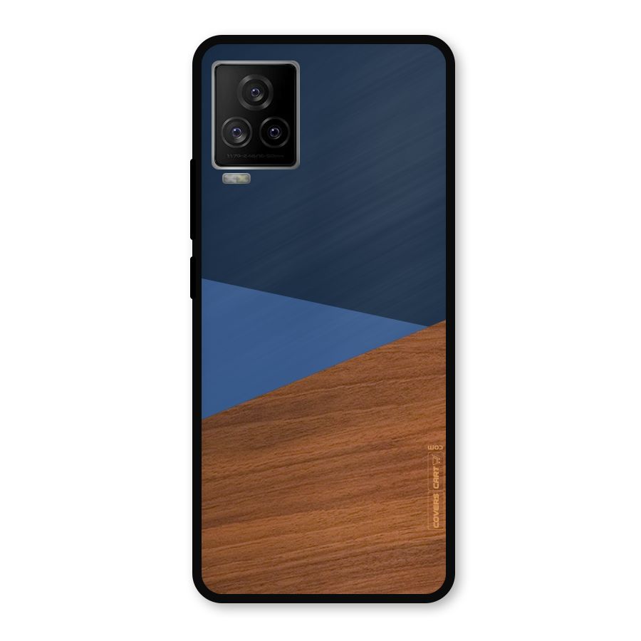 Crossed Lines Pattern Metal Back Case for iQOO 7 Legend 5G