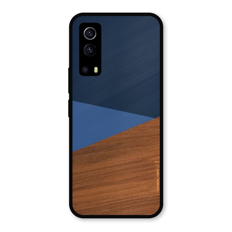 Crossed Lines Pattern Metal Back Case for iQOO Z3