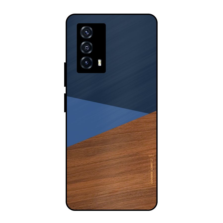 Crossed Lines Pattern Metal Back Case for iQOO Z5