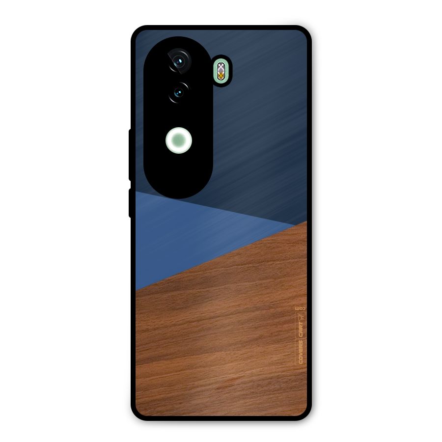 Crossed Lines Pattern Metal Back Case for iQOO Z9s