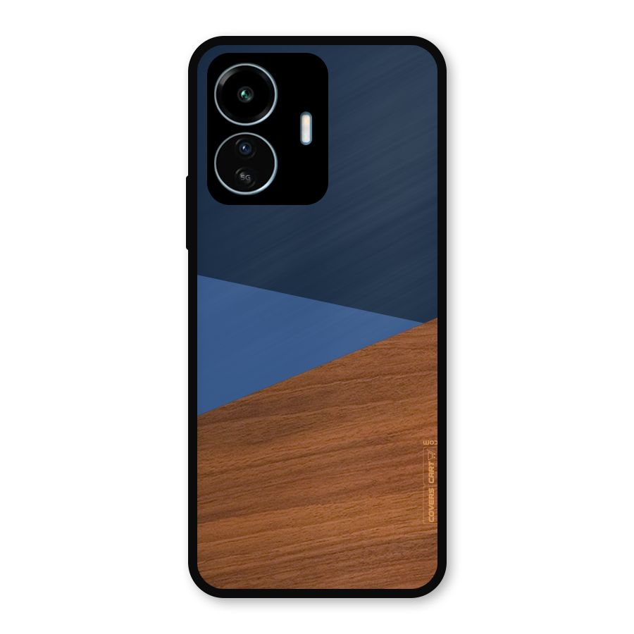 Crossed Lines Pattern Metal Back Case for vivo iQOO Z6 Lite 5G