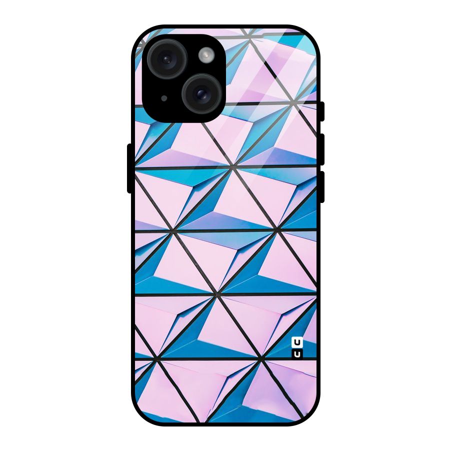 Crystal Abstract Glass Back Case for iPhone 15