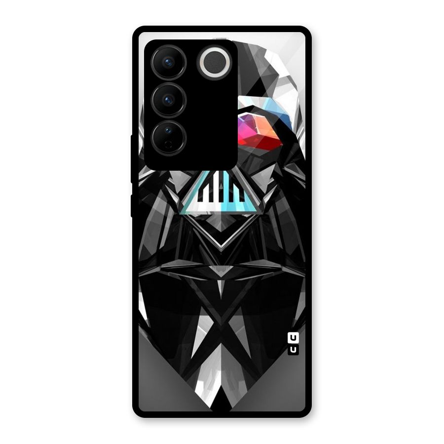 Crystal Robot Glass Back Case for Vivo V27 Pro