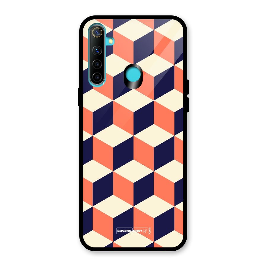 Cube Pattern Glass Back Case for Realme Narzo 10