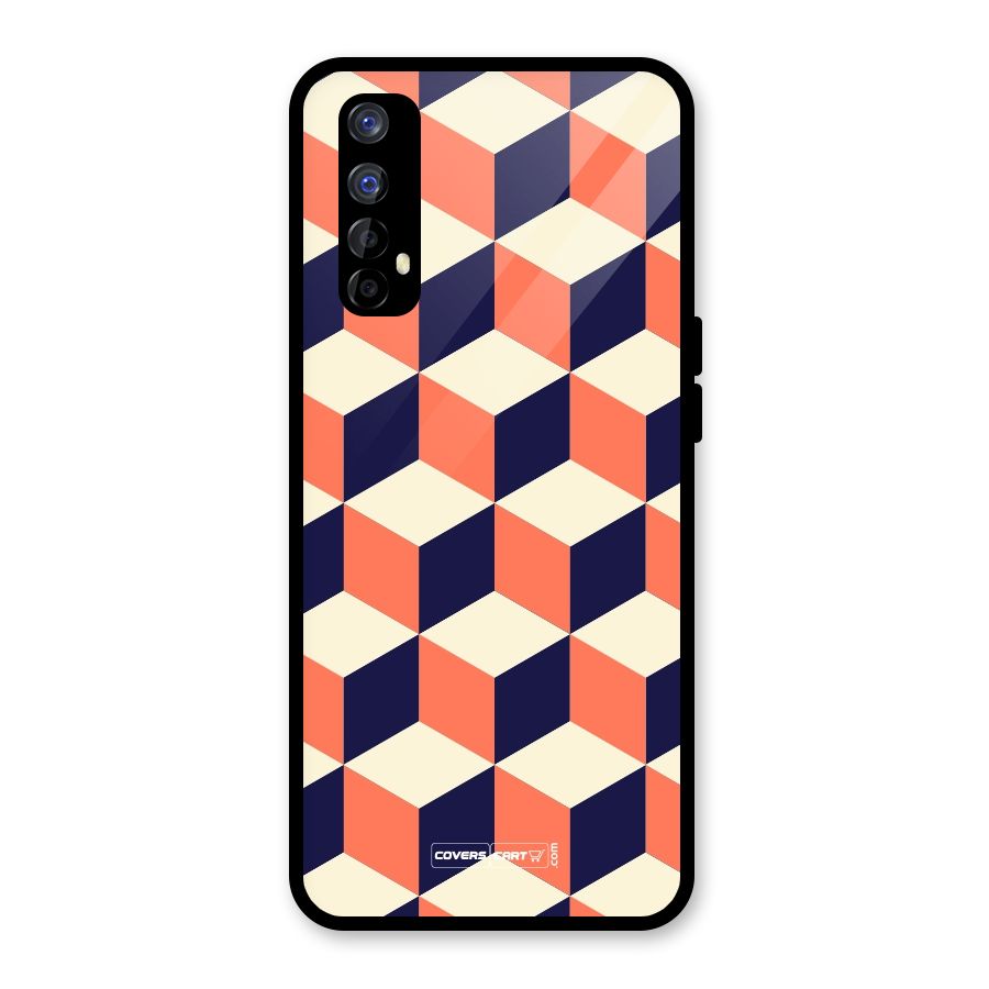 Cube Pattern Glass Back Case for Realme Narzo 20 Pro