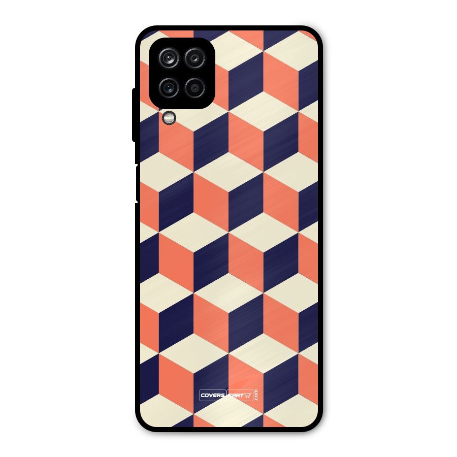 Cube Pattern Metal Back Case for Galaxy A12