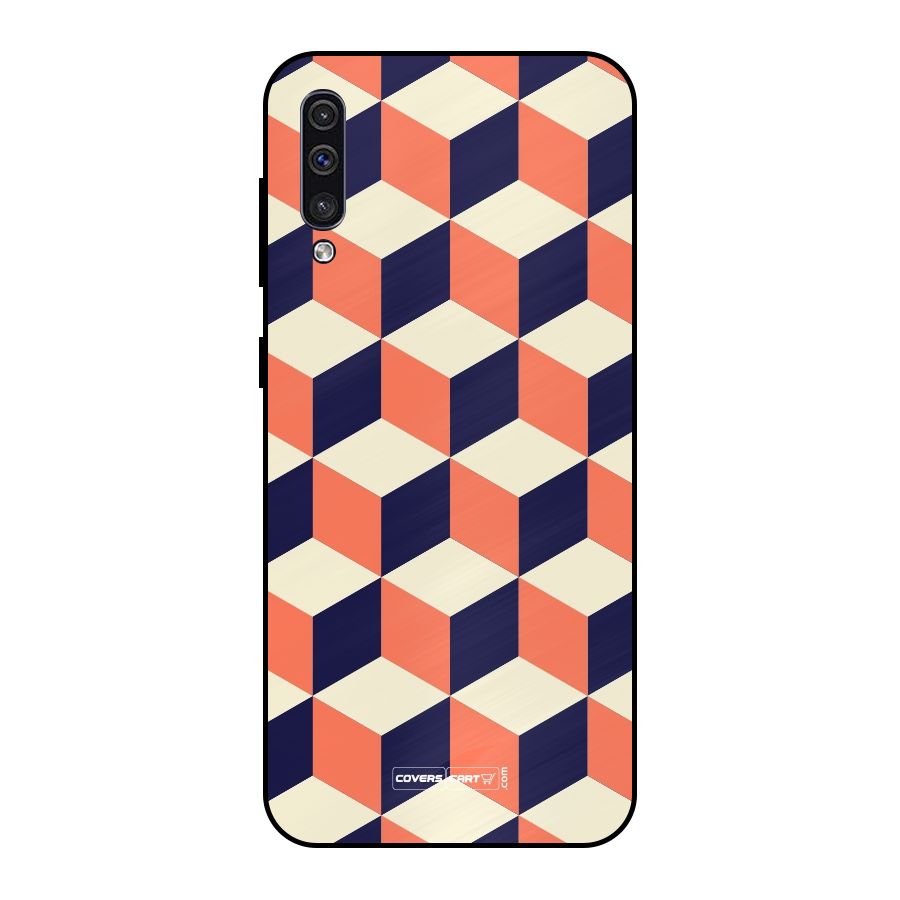 Cube Pattern Metal Back Case for Galaxy A30s
