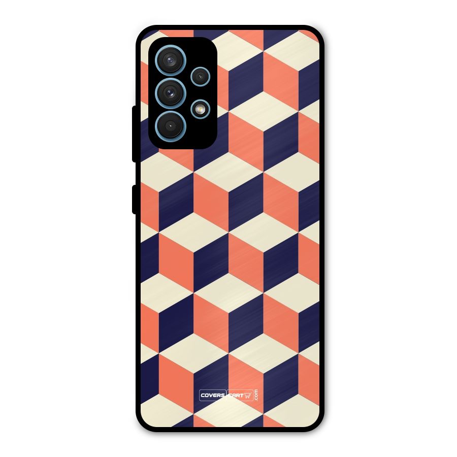 Cube Pattern Metal Back Case for Galaxy A32