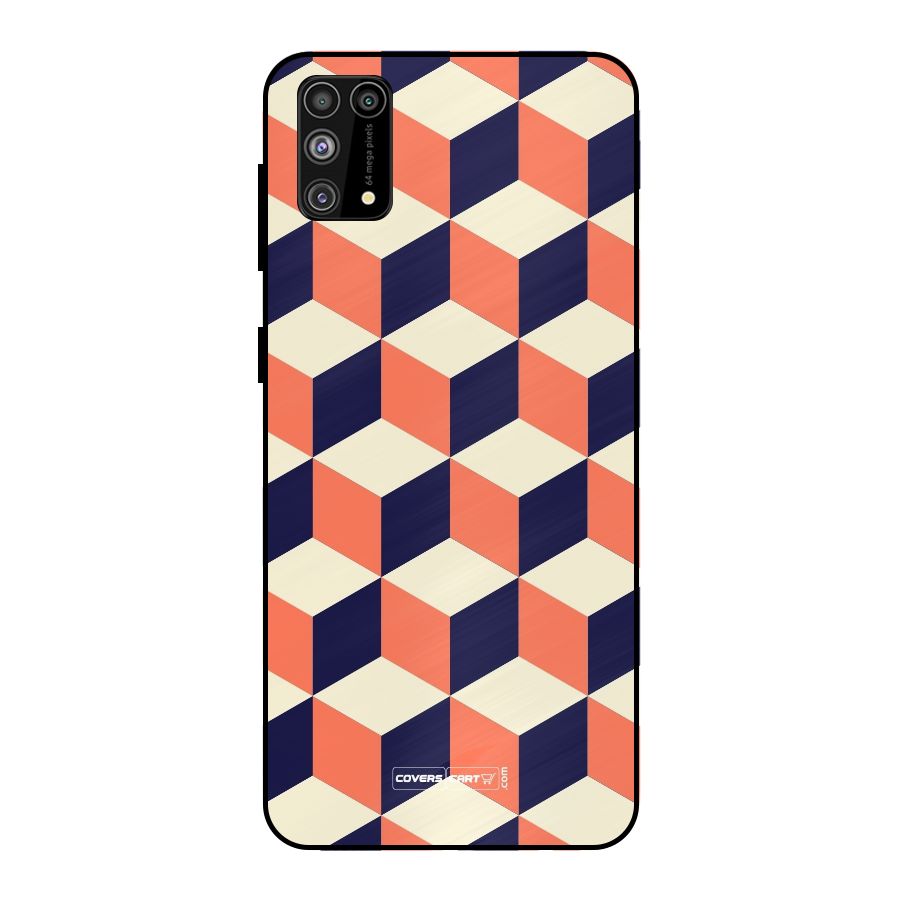 Cube Pattern Metal Back Case for Galaxy F41