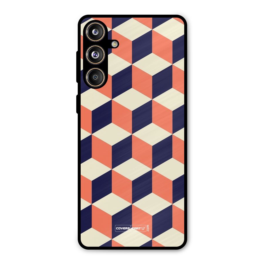 Cube Pattern Metal Back Case for Galaxy F55