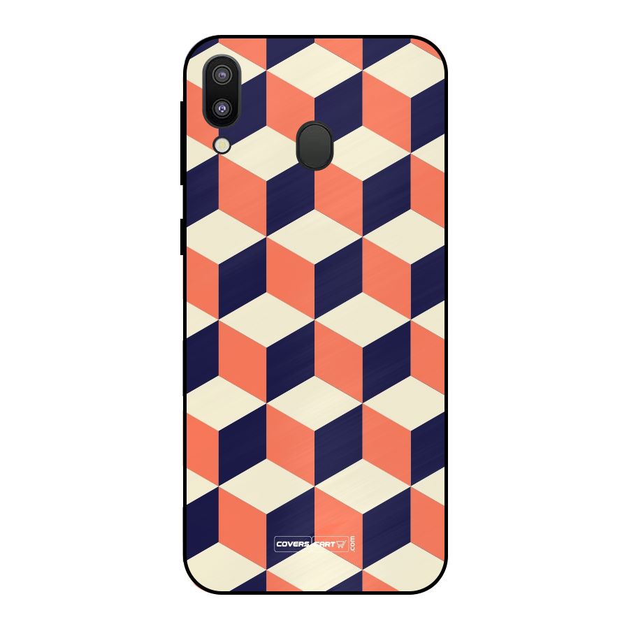 Cube Pattern Metal Back Case for Galaxy M20