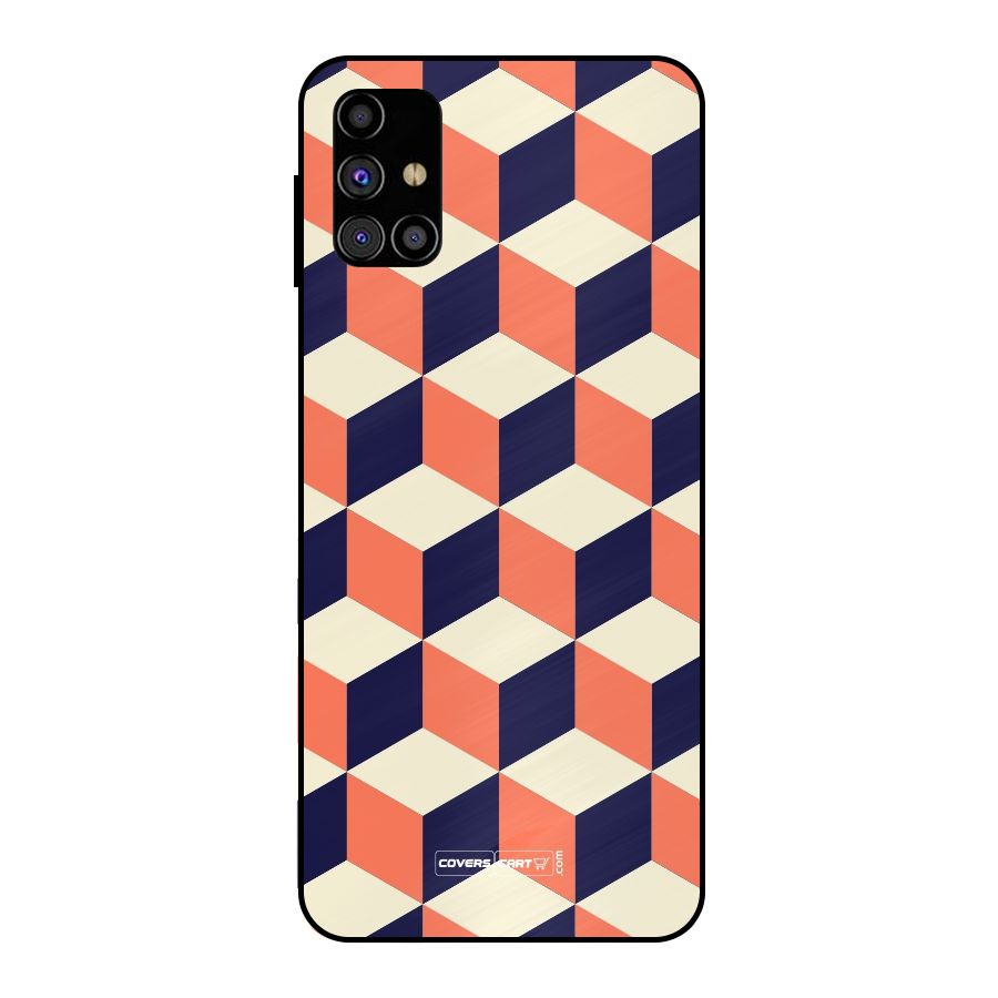 Cube Pattern Metal Back Case for Galaxy M31s