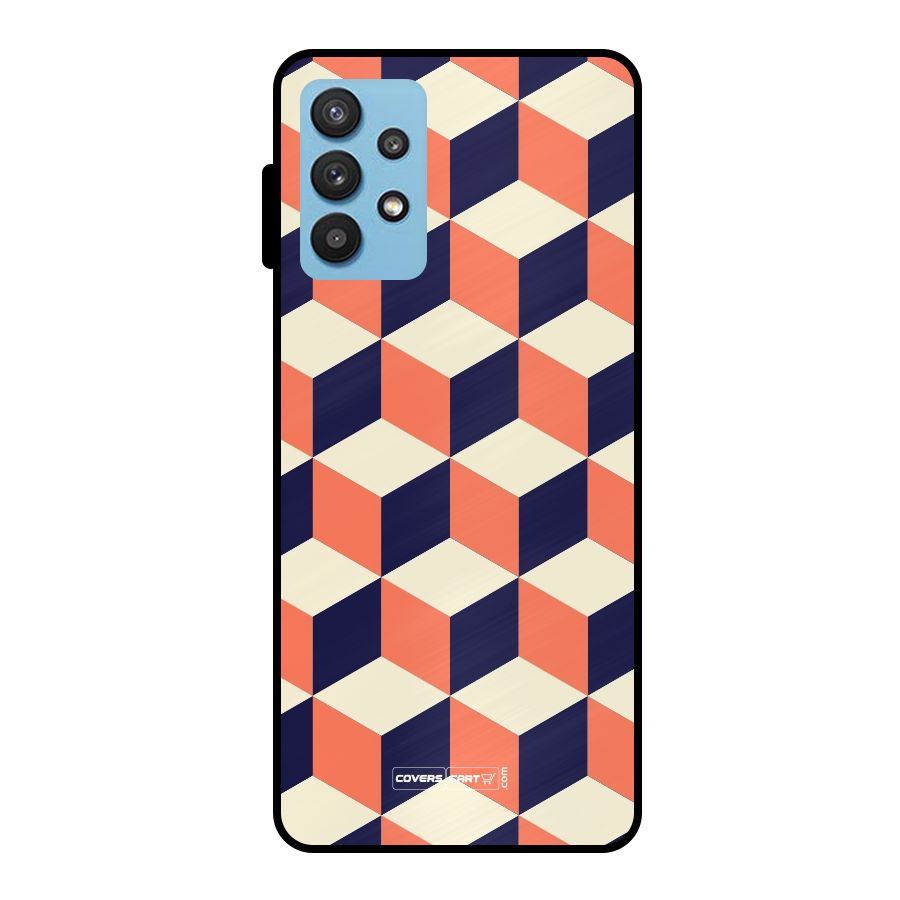 Cube Pattern Metal Back Case for Galaxy M32 5G