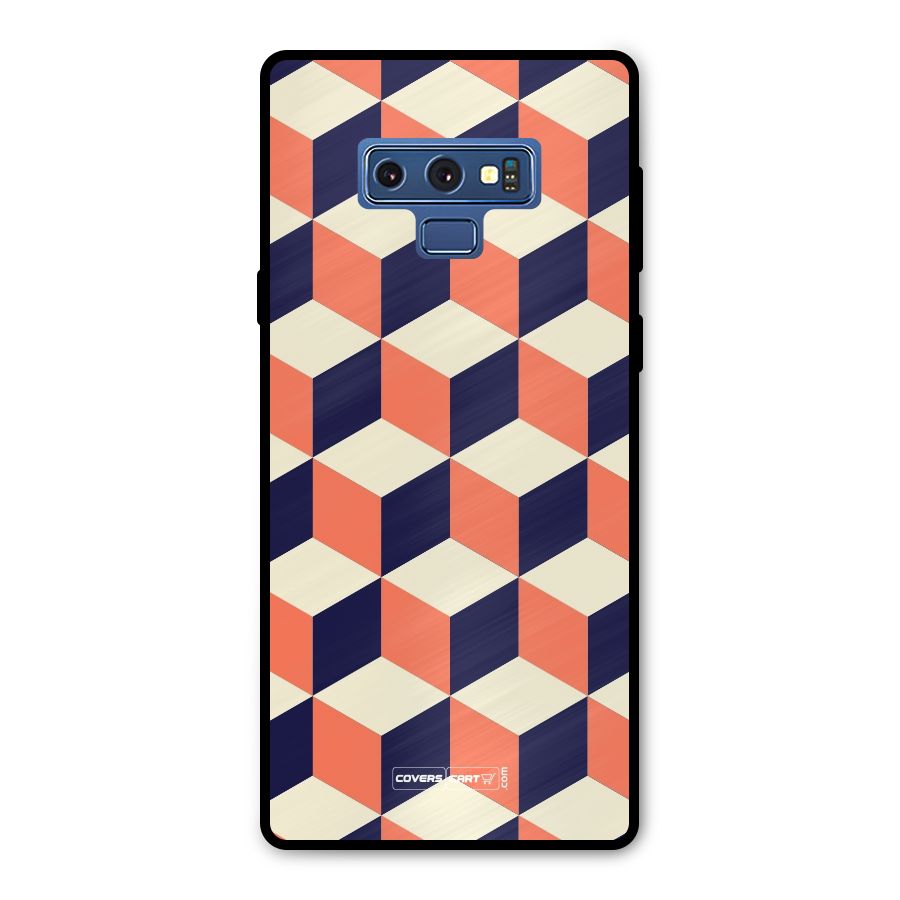 Cube Pattern Metal Back Case for Galaxy Note 9