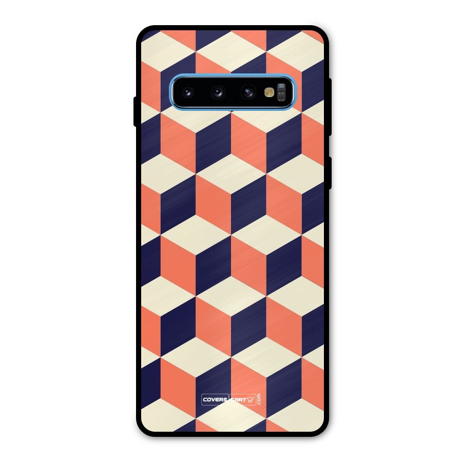 Cube Pattern Metal Back Case for Galaxy S10