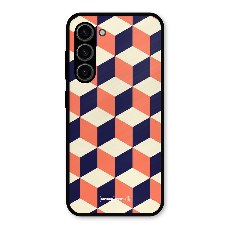Cube Pattern Metal Back Case for Galaxy S23
