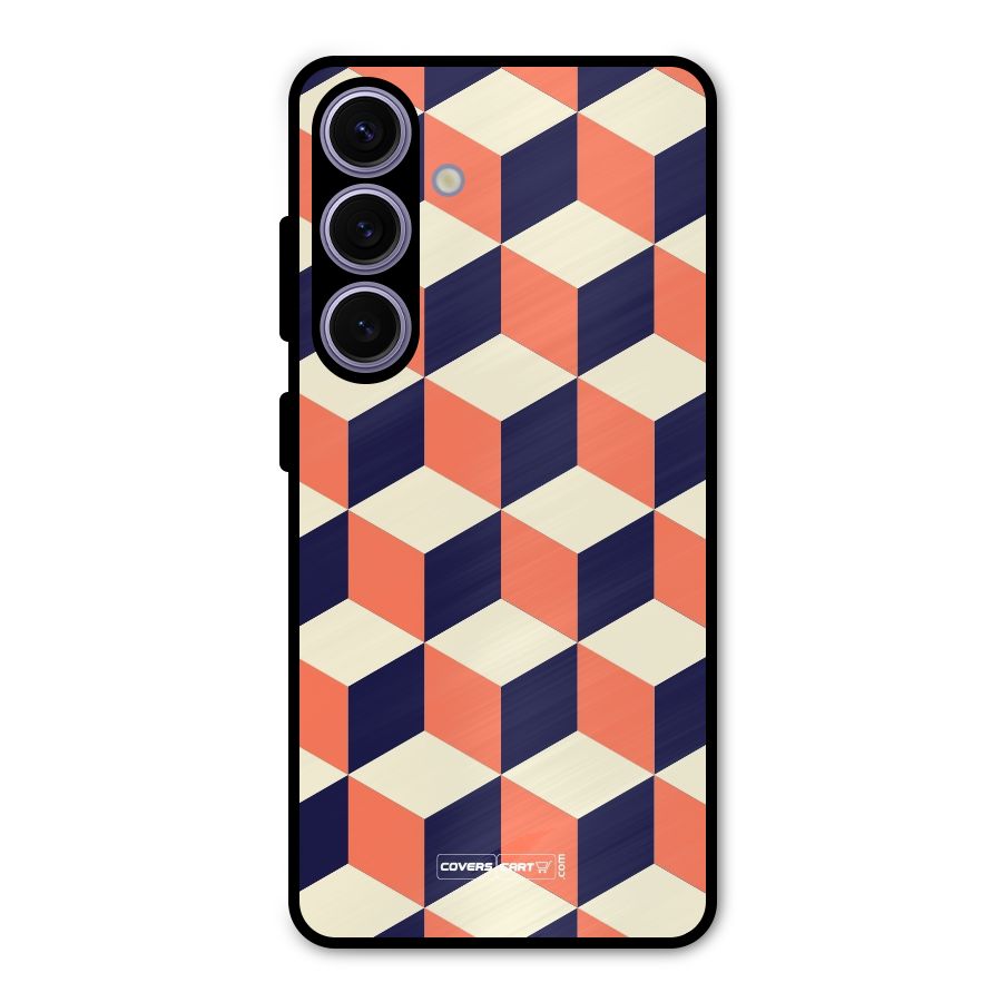 Cube Pattern Metal Back Case for Galaxy S24