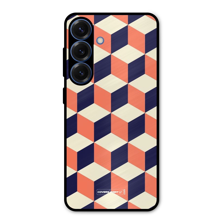 Cube Pattern Metal Back Case for Galaxy S25