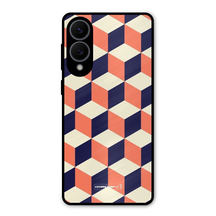 Cube Pattern Metal Back Case for Galaxy S25 Edge