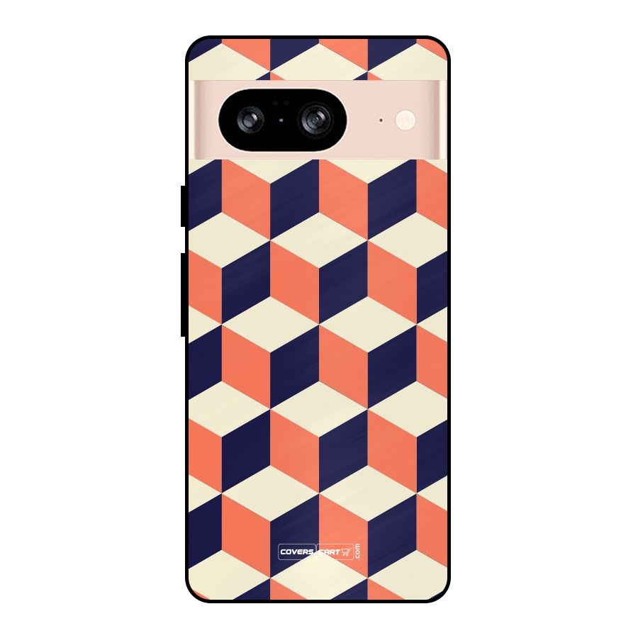 Cube Pattern Metal Back Case for Google Pixel 8