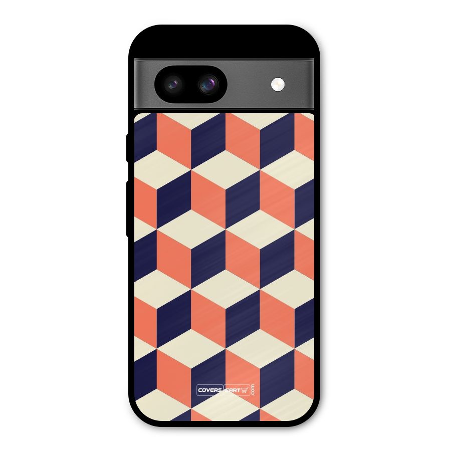 Cube Pattern Metal Back Case for Google Pixel 8a
