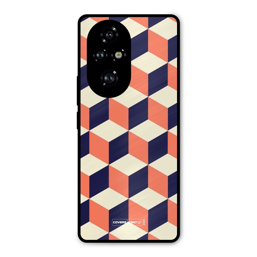 Cube Pattern Metal Back Case for Honor 200 Pro