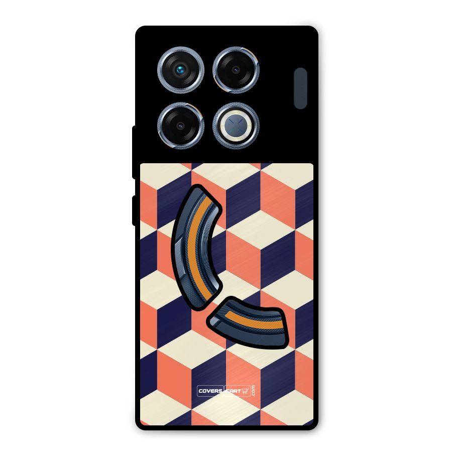 Cube Pattern Metal Back Case for Infinix GT 20 Pro