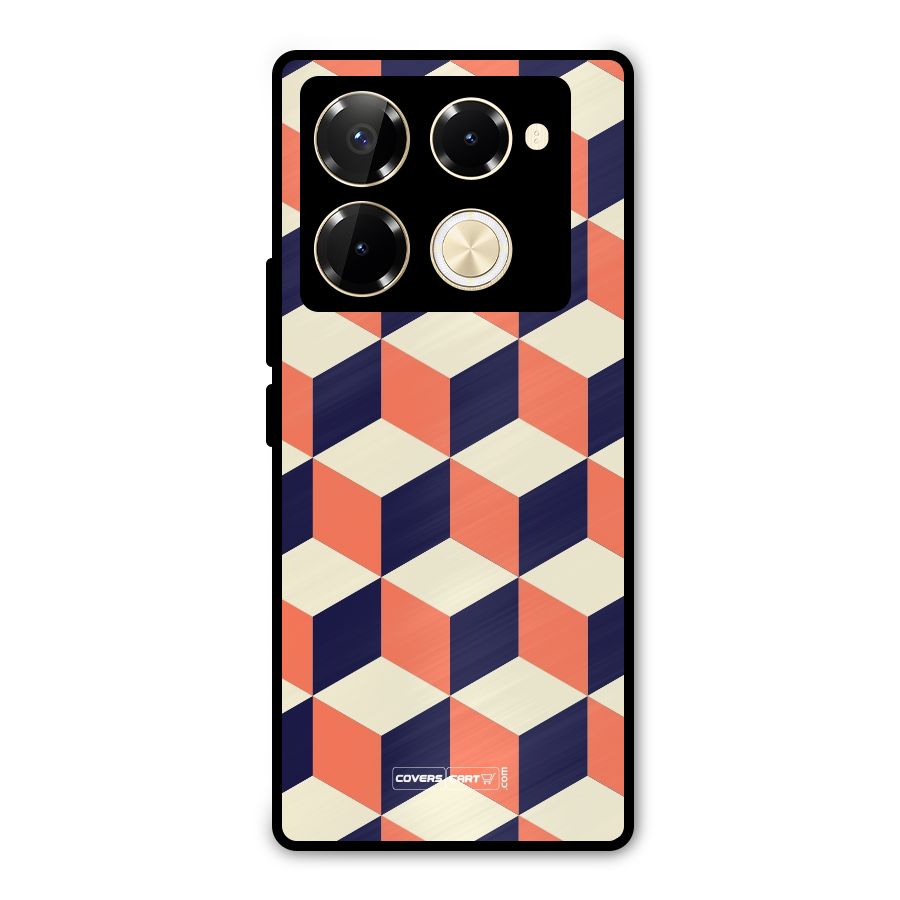 Cube Pattern Metal Back Case for Infinix Note 40 Pro
