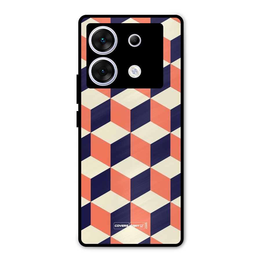 Cube Pattern Metal Back Case for Infinix Zero 30 5G