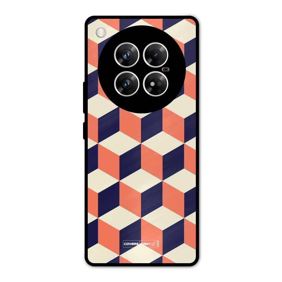 Cube Pattern Metal Back Case for Infinix Zero 40 5G