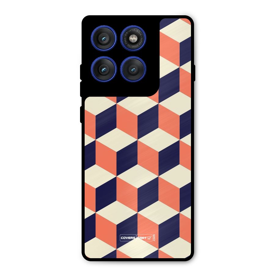 Cube Pattern Metal Back Case for Motorola Edge 60 Pro