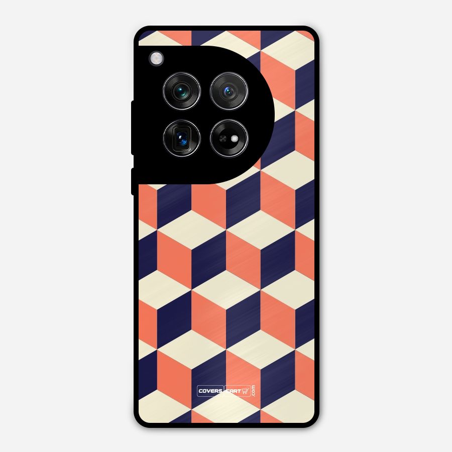 Cube Pattern Metal Back Case for OnePlus 12